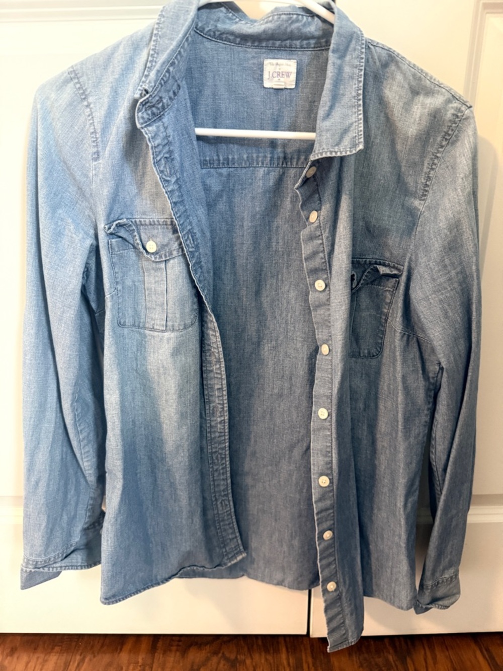 J.Crew Chambray Button-Up Shirt in Denim Blue